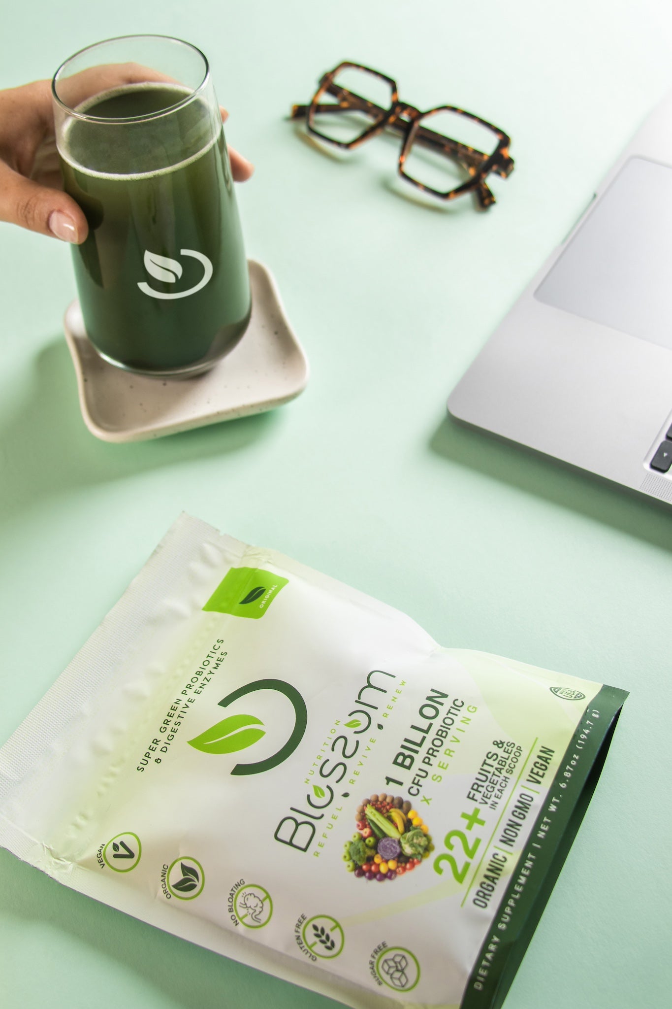 Blossom Super Greens: Organic Probiotic & Enzyme Blend for Digestive Health - Blossom Super Greens